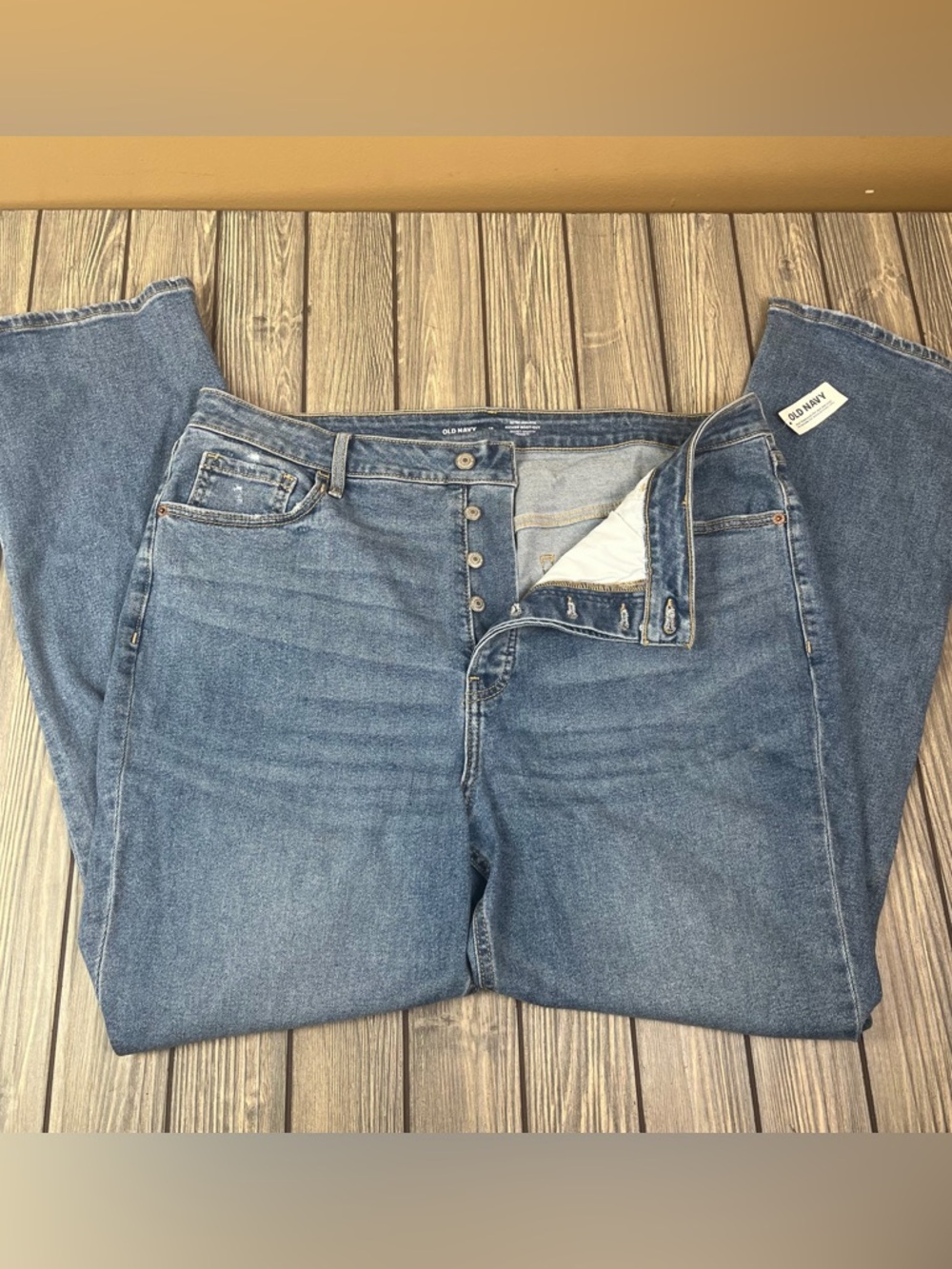 NEW Old Navy Extra High Rise Kicker Boot Cut Jeans Button Fly Size 18